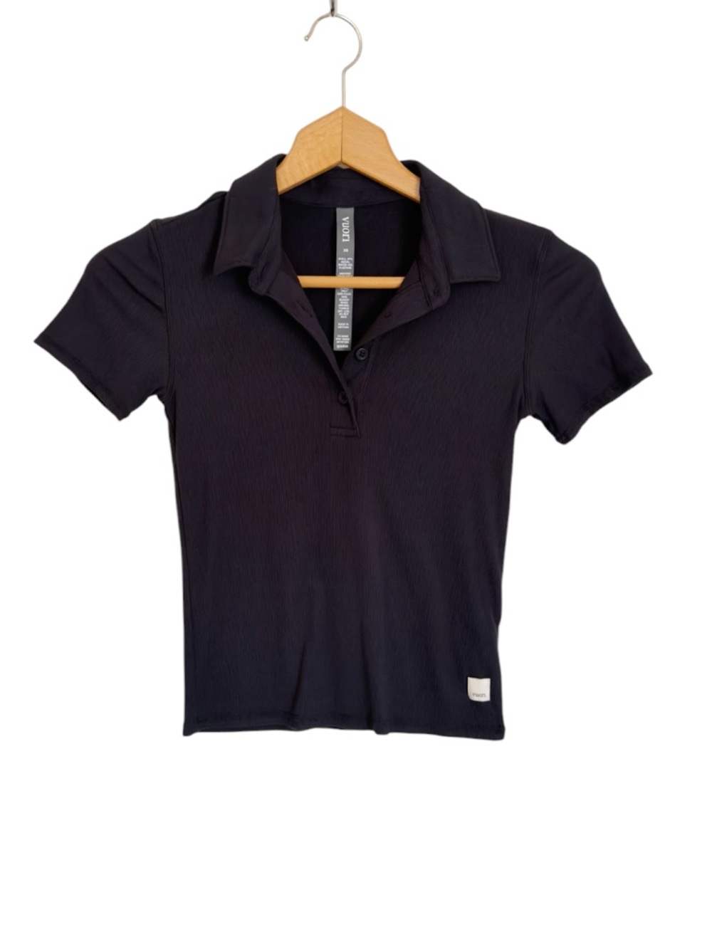 Vuori Womens Black Pose Trim Short Sleeve Polo Shirt size XS